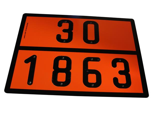 ADR-skilt m/Farenr-UN-nr orange m/preget siffer 40 x 30 cm (varenr ADR-106)