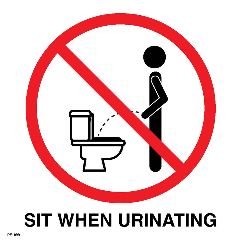 Sit when urinating, 15x15 cm