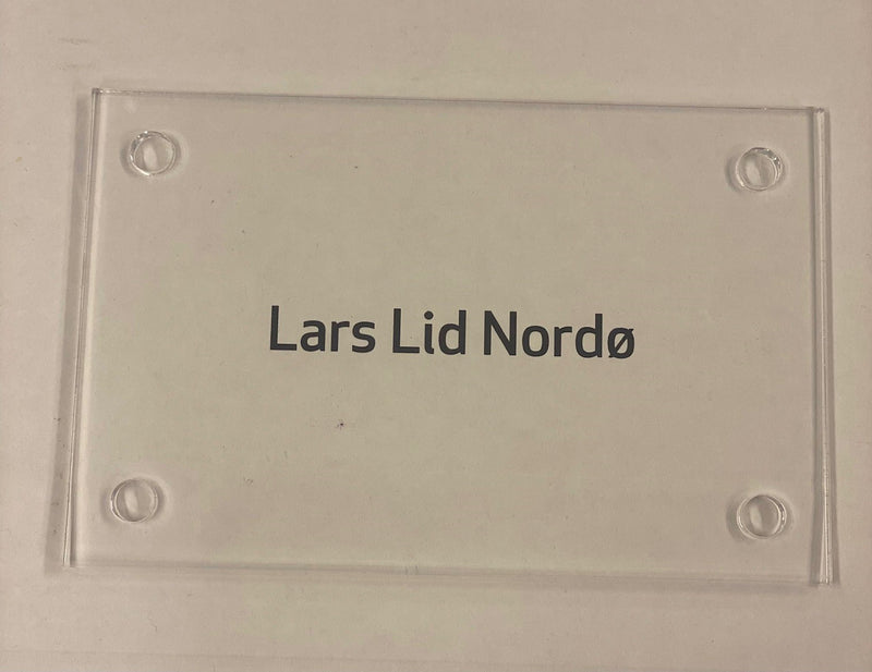 Dørskilt acryl type " Skjoldhagen" dim 170x110mm t=5mm