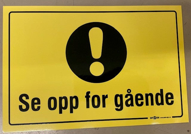 Varselskilt: "Se opp for gående" 30 x 20 cm
