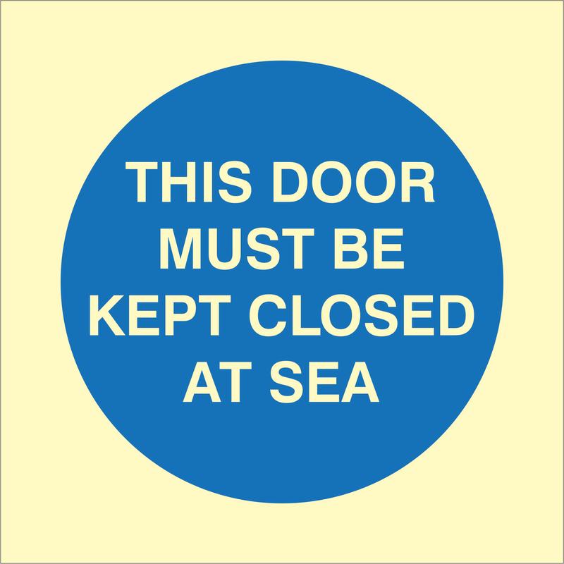 This door must be kept closed at sea, 15 x 15 cm