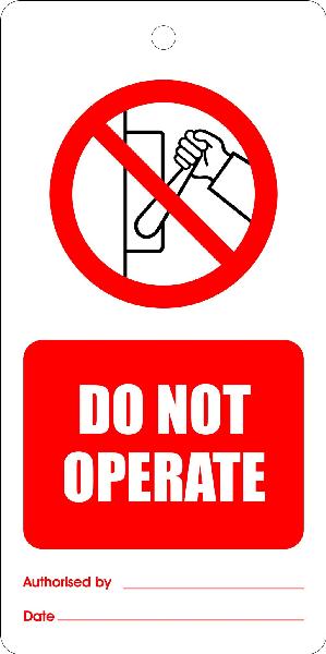 Temporary Tie Tag Do not operate 7,5 x 15 cm
