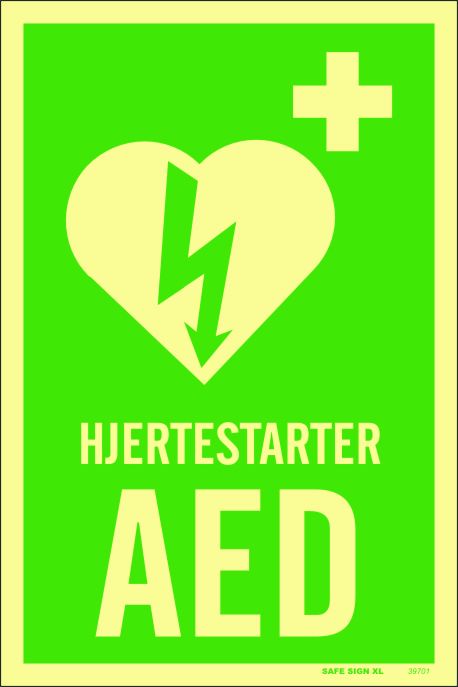 Hjertestarter AED, 20x30 cm