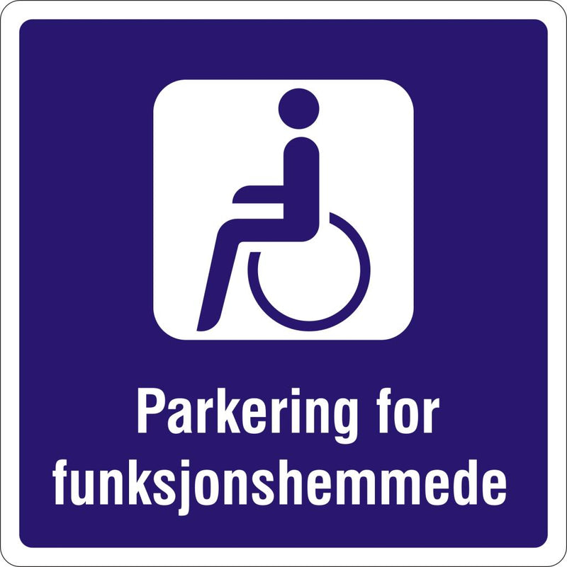 Parkering for funksjonshemmede, 50 x 50cm, 2mm aluminium