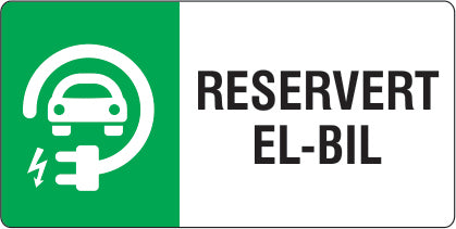 RESERVERT EL-BIL, 50 x 25 cm, 2mm aluminium