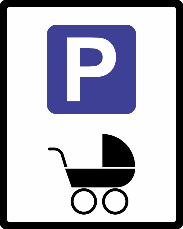 Parkering for barnevogner, 50 x 70 cm, 2mm aluminium