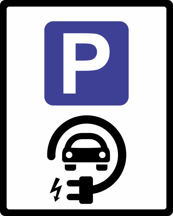 Parkering for el-bil, 50 x 70 cm, 2mm aluminium