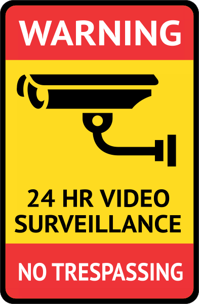 Video surveillance, no trespassing, 30 x 40 cm