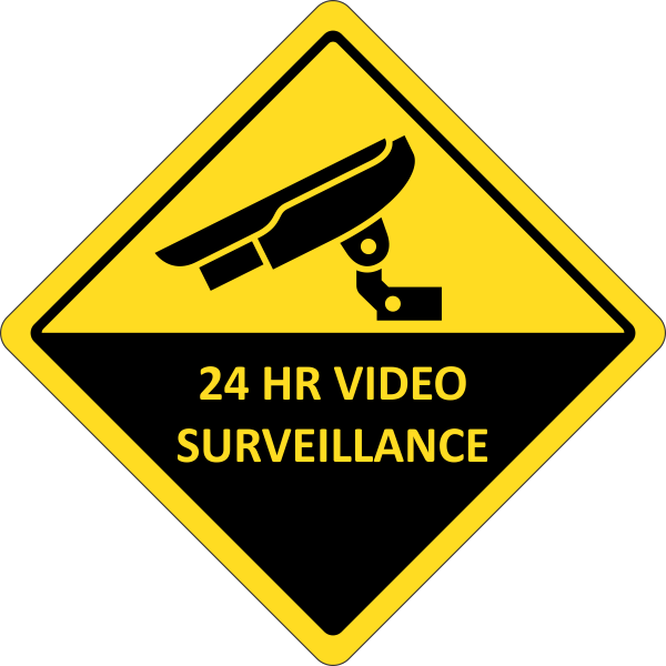 24 HR VIDEO SURVEILLANCE, 30 x 30 cm