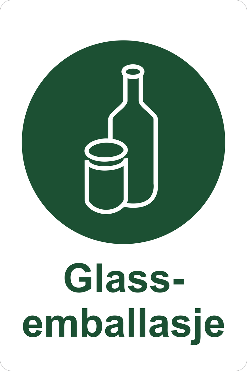 Avfallshåndtering, Glassemballasje, 20 x 30 cm