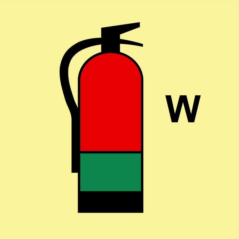 Water fire extinguisher, 15x15 cm