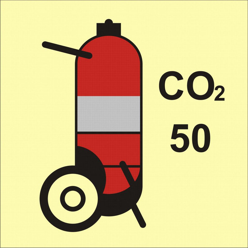 Wheeled fire extinguisher, Co2 50 kg, 15x15 cm