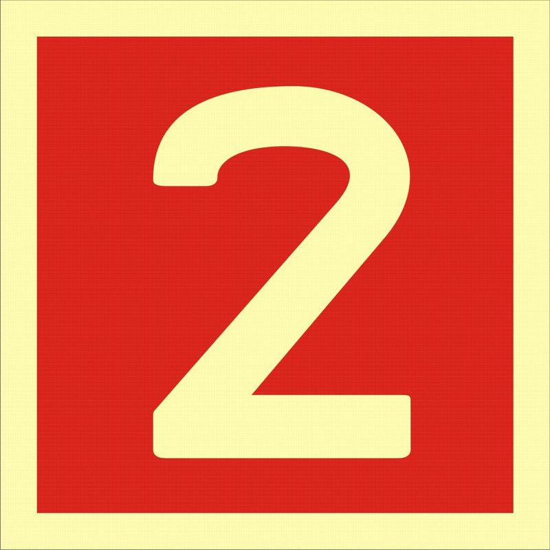 Etterlysende Nummerskilt, "2", 15x15 cm