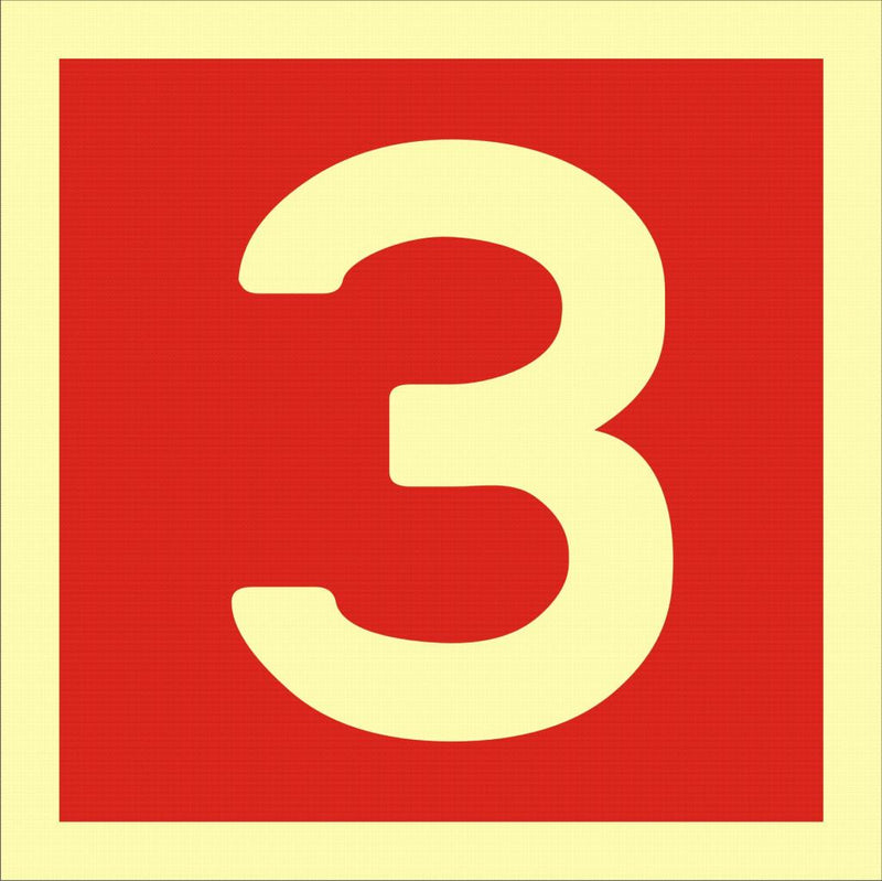 Etterlysende Nummerskilt, "3", 15x15 cm