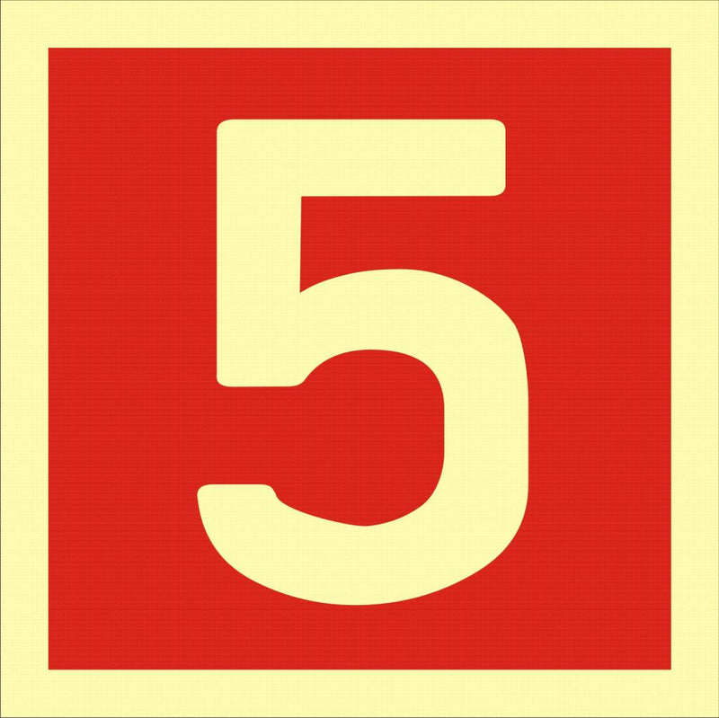 Etterlysende Nummerskilt, "5", 15x15 cm