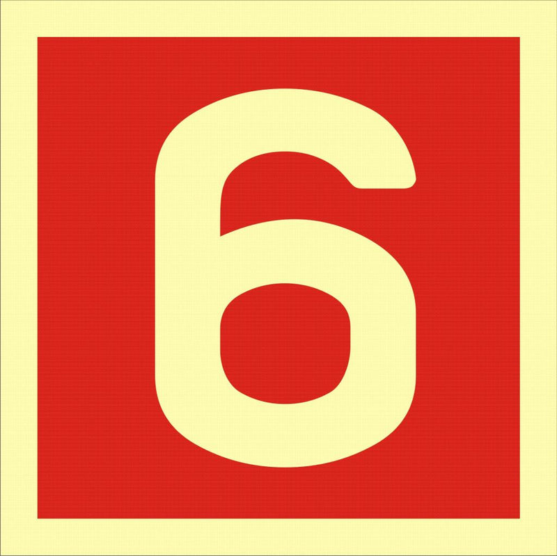 Etterlysende Nummerskilt, "6", 15x15 cm