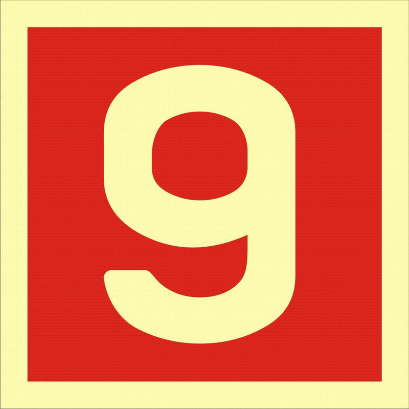 Etterlysende Nummerskilt, "9", 15x15 cm