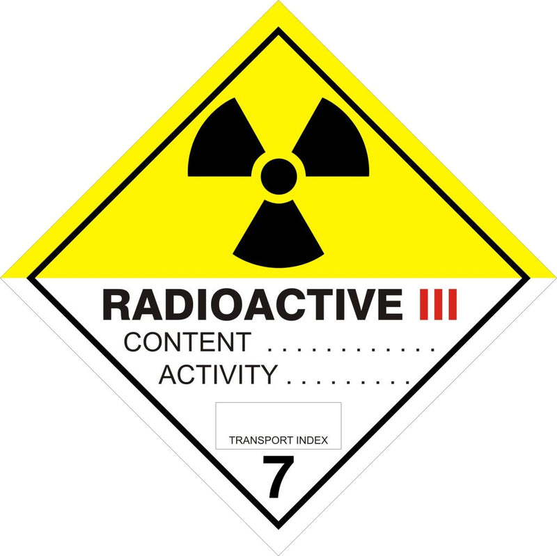 Fareklasse 7C Radioaktivt materiale, 25 x 25 cm klebe