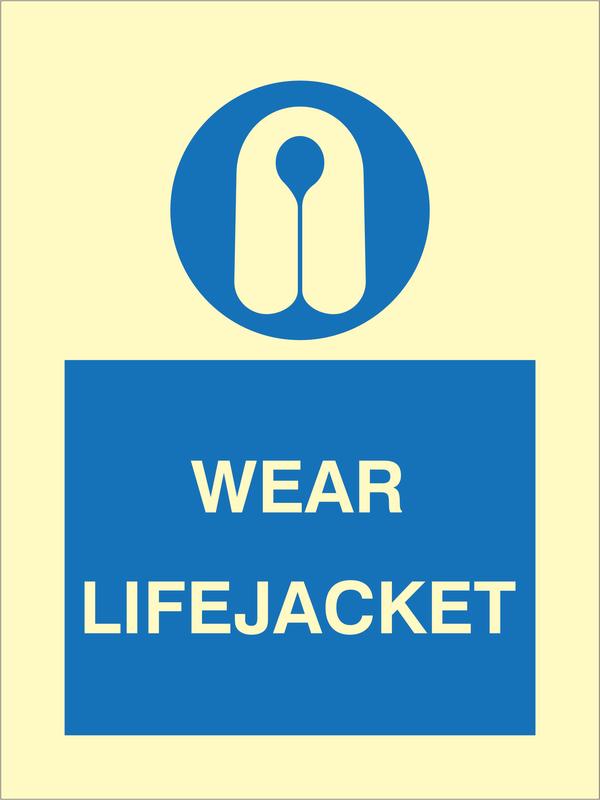 Wear lifejacket, 15 x 20 cm