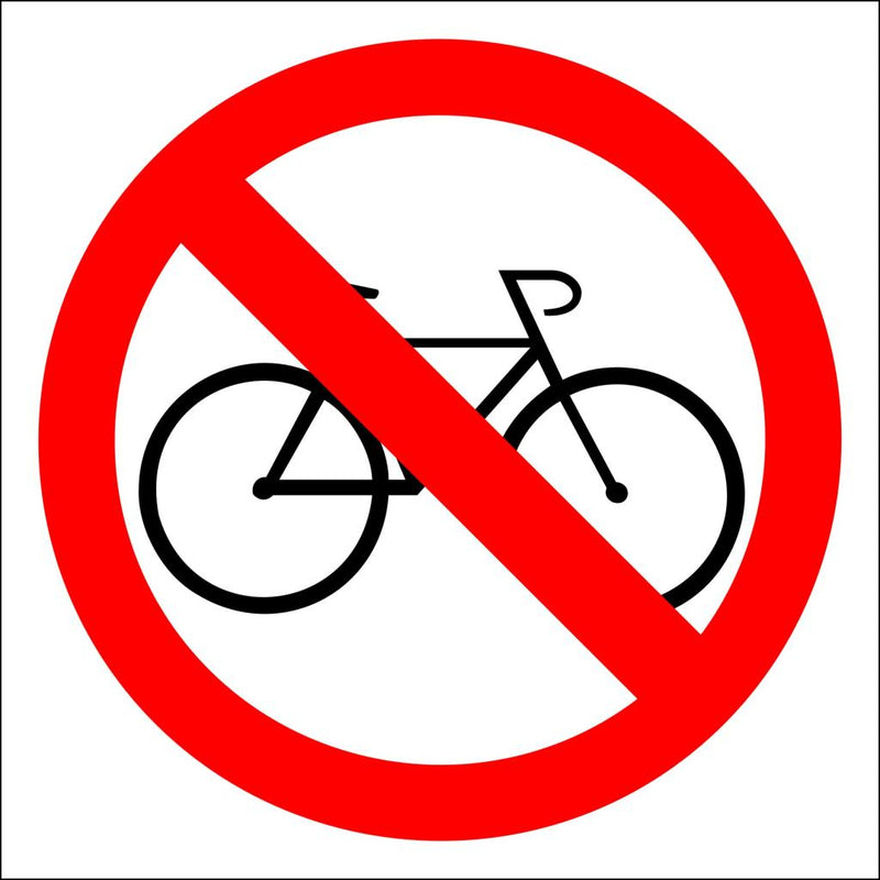 Sykler forbudt, 20x20 cm