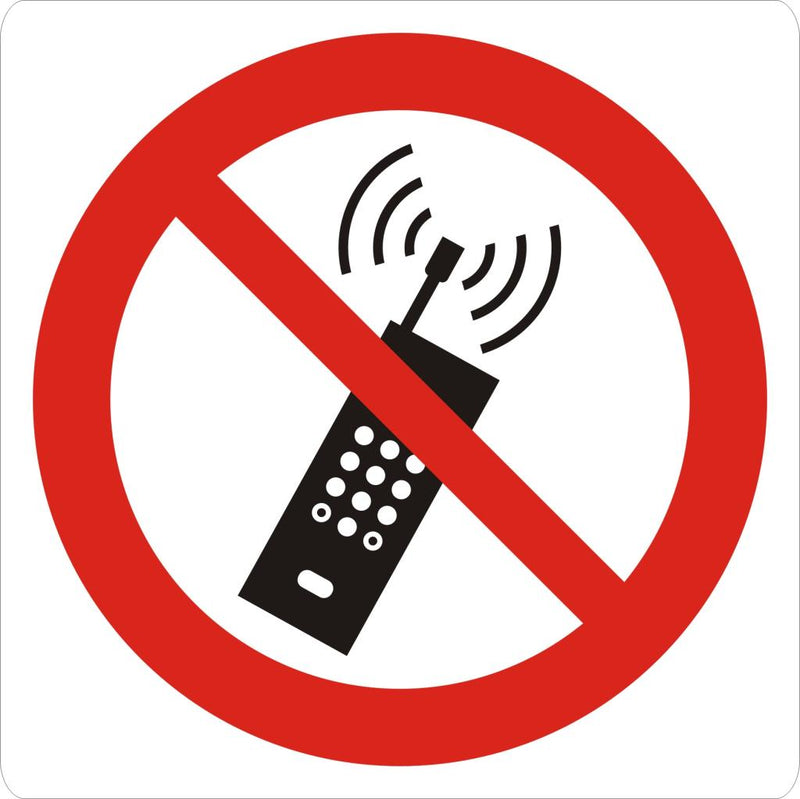 Mobiltelefon forbudt, 9 x 9 , klebemerke