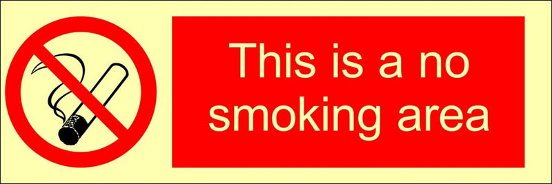 This is a no smoking area, 30x10 cm