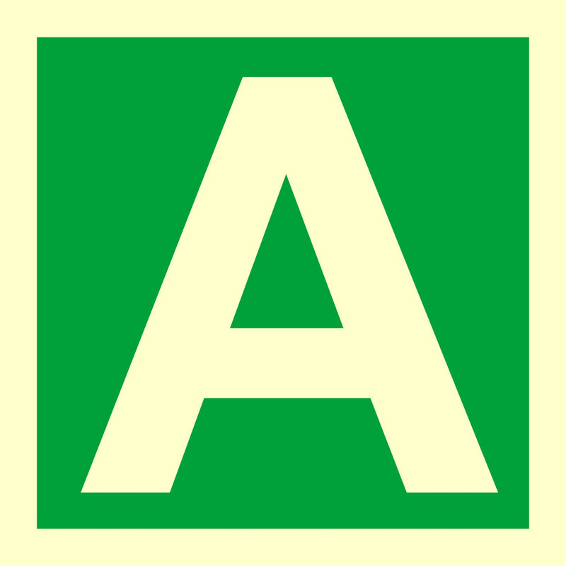 Skilt med 1 bokstav (A-Å), 20 x 20 cm