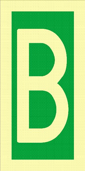 Bokstavskilt "B" 7,5 x 15 cm