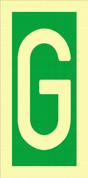 Bokstavskilt "G" 7,5 x 15 cm