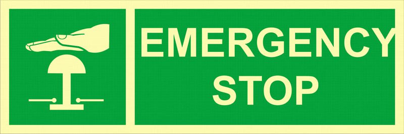Emergency stop, 30 x 10 cm