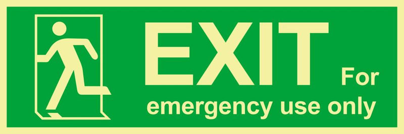 EXIT For emergency use only left, 45 x 15 cm