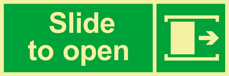 Slide to open right, 45 x 15 cm