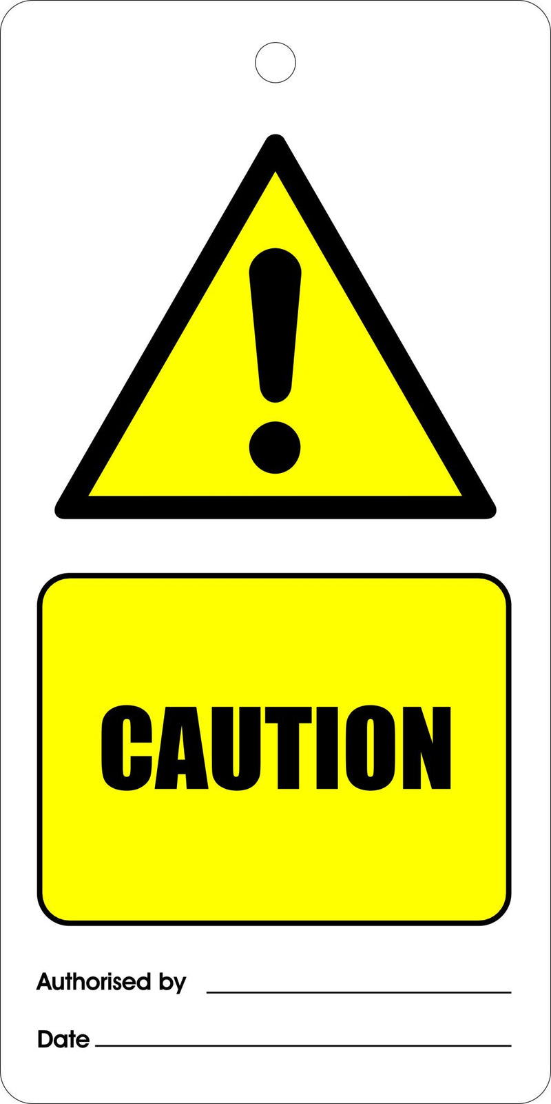 Temporary Tie Tag Caution/Advarsel 7,5 x 15 cm