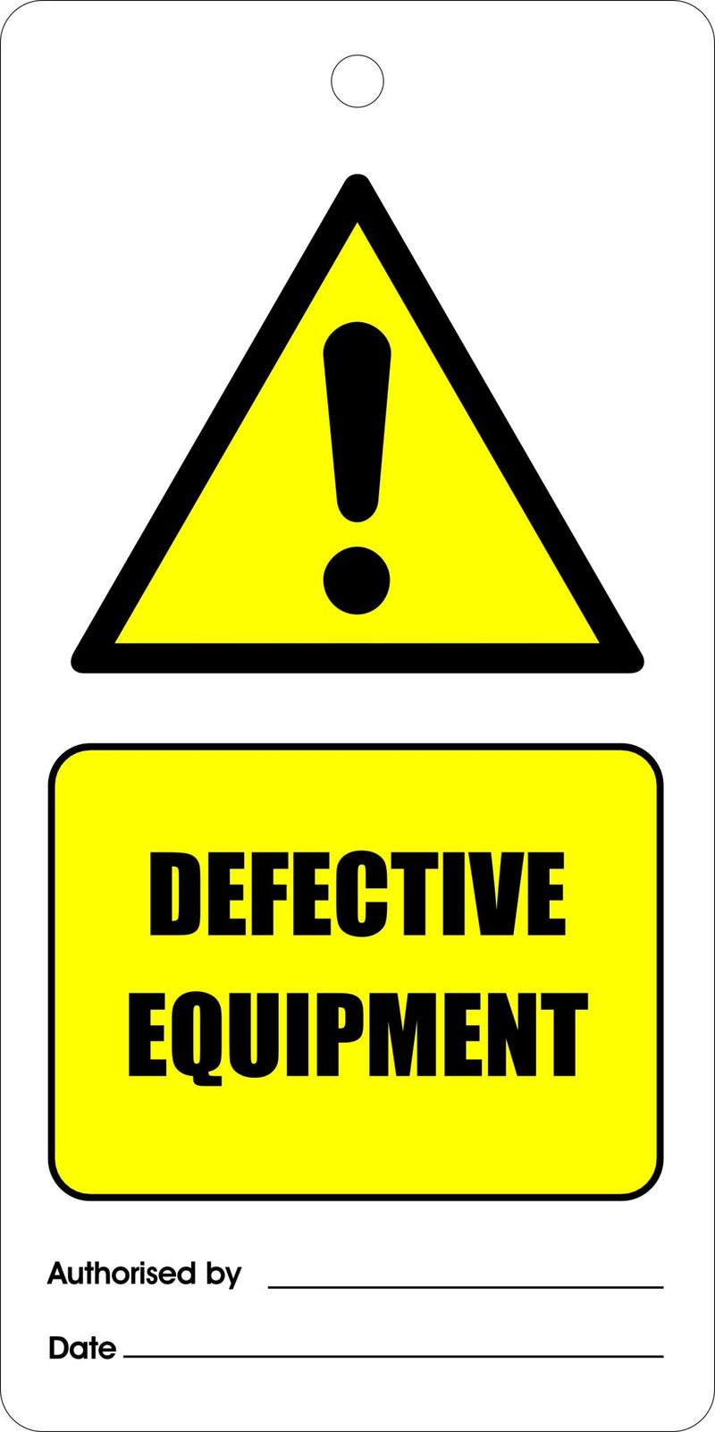 Temporary Tie Tag Defekt utstyr/Defective Equipment 7,5 x 15 cm