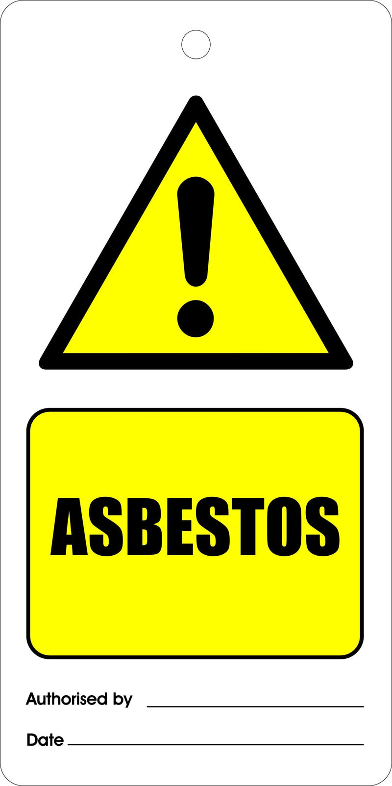Temporary Tie Tag Asbest/Asbetos 7,5 x 15 cm