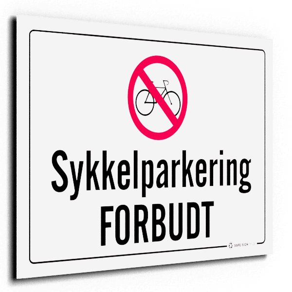 Sykkel parkering FORBUDT, 30 x 20 cm