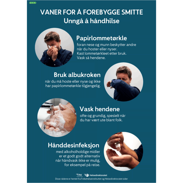 FHI informasjonsplakat, med lim, A4, 5 stk.