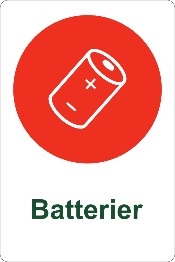 Avfallshåndtering, Batterier, 20 x 30 cm