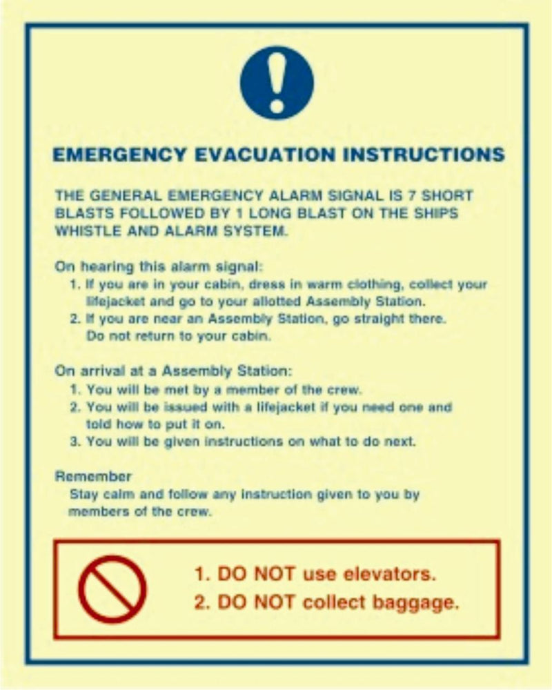 Emergency Evacuation Instrument A3, klebe